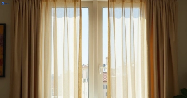 Dusty and dull curtains in eureka-vic before steam cleaning